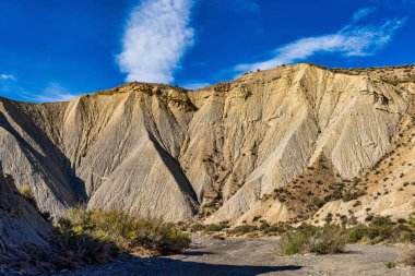 Tabernas Çölü, Desierto de Tabernas. Avrupa sadece çöl. Almerya, Endülüs bölgesi, İspanya. Vahşi doğa koruma alanı ve spagetti batı filmleri için mekan.