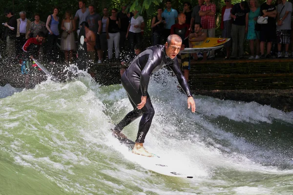 Munich Germany July 2021 Surfer City River Munich Famous People — Stock Photo, Image