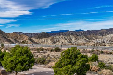 Tabernas Çölü, Desierto de Tabernas. Avrupa sadece çöl. Almerya, Endülüs bölgesi, İspanya. Vahşi doğa koruma alanı ve spagetti batı filmleri için mekan.
