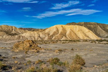 Tabernas Çölü, Desierto de Tabernas. Avrupa sadece çöl. Almerya, Endülüs bölgesi, İspanya. Vahşi doğa koruma alanı ve spagetti batı filmleri için mekan.