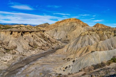 Tabernas Çölü, Desierto de Tabernas. Avrupa sadece çöl. Almerya, Endülüs bölgesi, İspanya. Vahşi doğa koruma alanı ve spagetti batı filmleri için mekan.