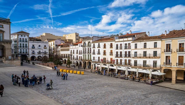 Cáceres España Noviembre 2019 Plaza Mayor Plaza Principal Con Tiendas — Foto de Stock
