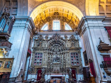 Coimbra, Portekiz - 14 Aralık 2025: Yeni Coimbra Katedrali, Se Nova de Coimbra in, Portekiz. 1543 'te şehirde kurulan Coimbra Cizvit Formasyon Evi' nin önceki bölümlerinde...