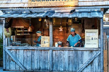 Münih, Almanya - 10 Aralık 2025: Münih, Bavyera, Almanya 'da Wittelsbacher Meydanı' nda Noel pazarı