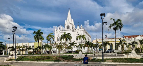 Sao Luis, Brezilya - 12 Ocak 2026: Goncalves Dias Meydanı 'ndaki, Maranhao eyaletinin başkenti Sao Luis Kilisesi, kuzeydoğu Brezilya