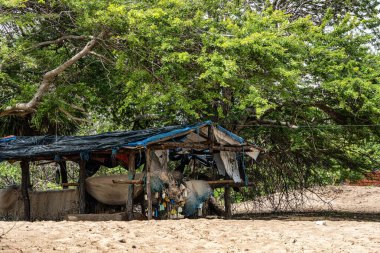 Brezilya 'da Ilha das Canarias' da küçük bir köy. Delta do Parnaiba ve Delta das Americas.