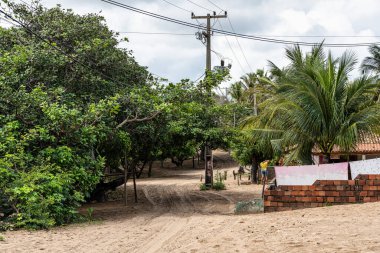 Brezilya 'da Ilha das Canarias' da küçük bir köy. Delta do Parnaiba ve Delta das Americas.