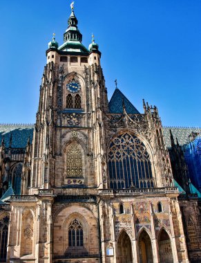 Avrupa 'da Çek Cumhuriyeti Prag' daki Başkent Aziz Vitus, Wenceslaus ve Adalbert Katedrali 'nin dışında.