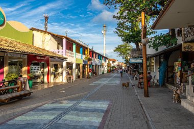 Canoa Quebrada, Brezilya - 04 Aralık 2025: Brezilya 'da Canoa Quebrada, Ceara' da Broadway takma adlı Rua Dragao do Mar
