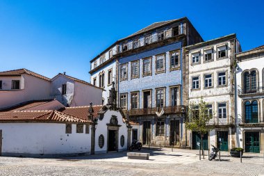 Tarihsel Vasco da Gama Meydanı ve Viana 'daki Tanrı Merkür Su Fıskiyesi do Castelo, Avrupa' daki Portekiz