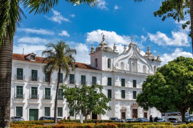 Belem, Brezilya - 08 Aralık 2025: Brezilya 'nın kuzeyindeki Para Eyaleti Belem' de bulunan Museu de Arte Sacra kutsal sanat müzesinin dışı