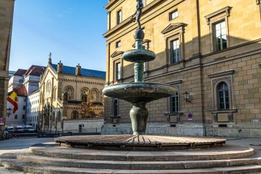 Fountain Kronprinz-Rupprecht-Brunnen Marstallplatz yakınlarında Avrupa 'da Münih, Almanya