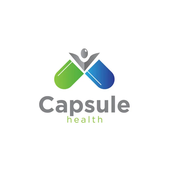 Diseño Del Logotipo Cápsula Salud Simple Moderno Para Servicio Médico — Vector de stock