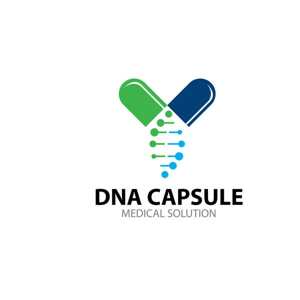 Diseño Del Logotipo Cápsula Adn Simple Moderno Para Servicio Médico — Vector de stock