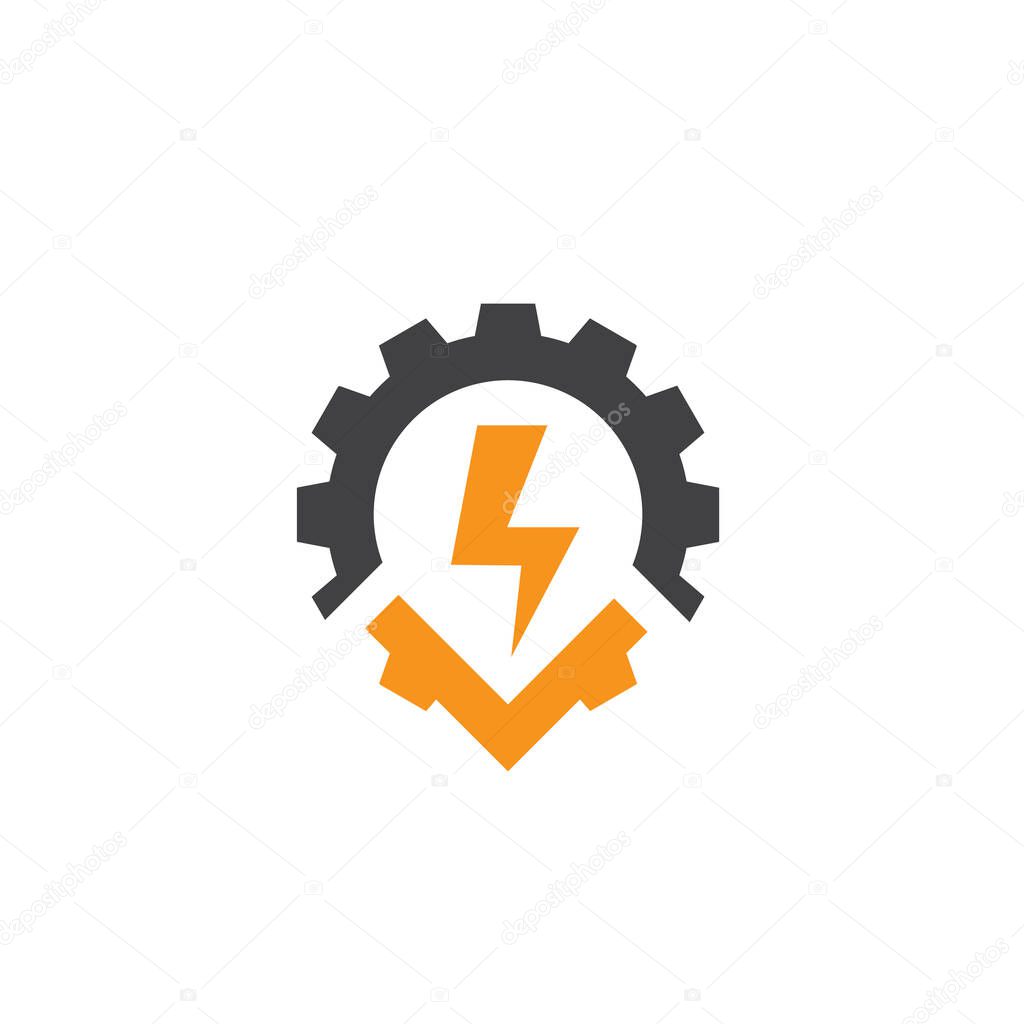 point chain power logo designs foe electric symbol and icon