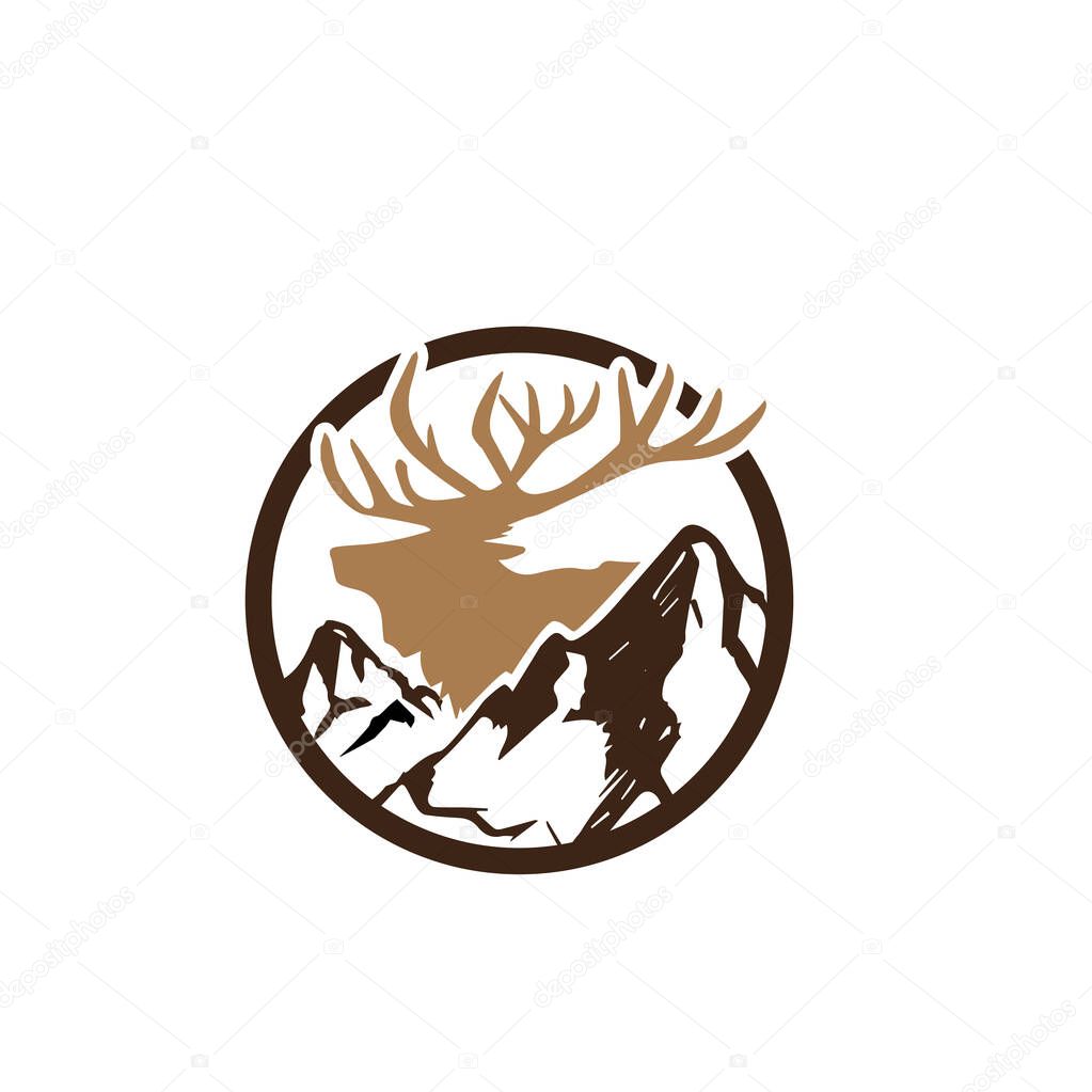 Elk mountain logo designs for animal care logo simple and modern icon and symbol