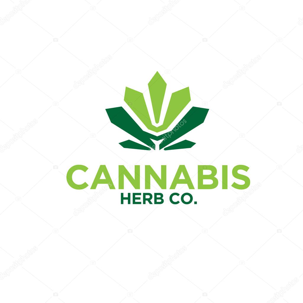 Cannabis tech logo designs for nature icon and symbol modern