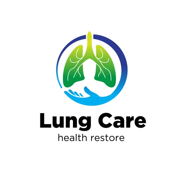 肺のケアと医療サービスのためのロゴのデザインを復元シンプルでモダンな — ストックベクタ