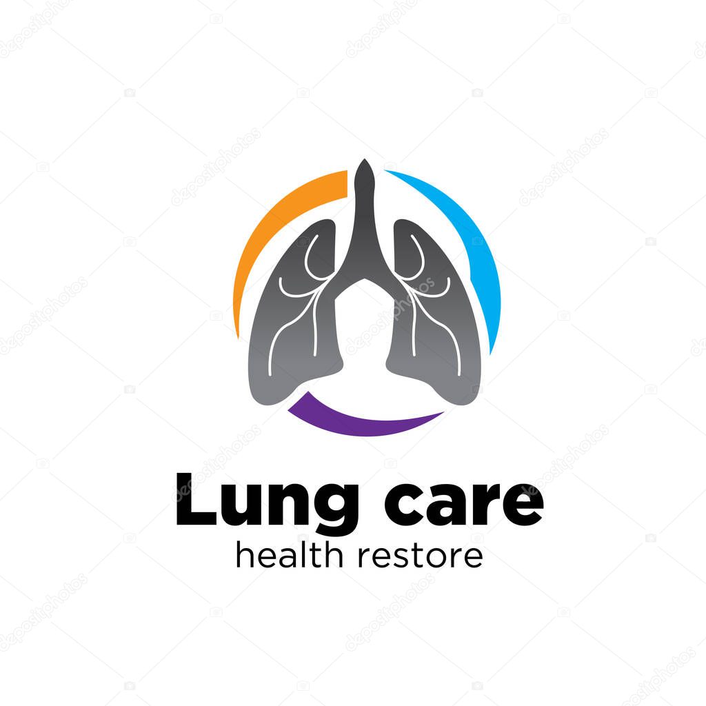 Lung care logo designs simple and modern for medical service