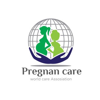 Arka planda küresi olan iki hamile kadın ellerinde.