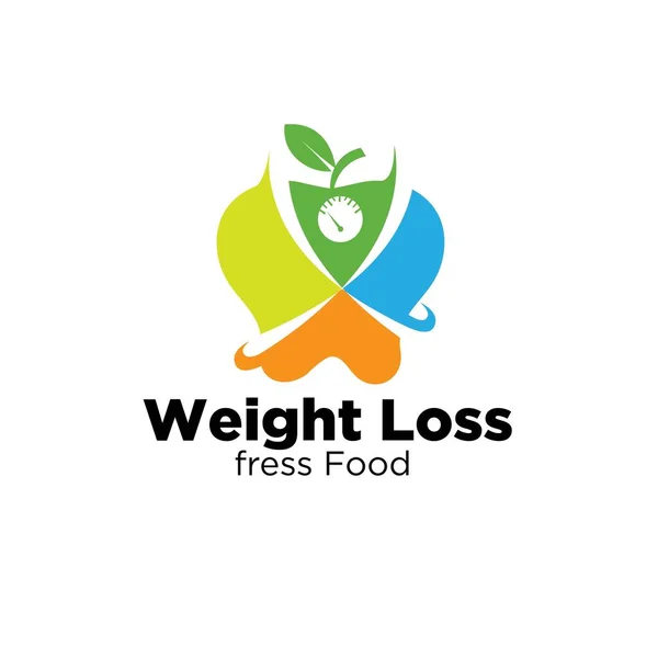 Λογότυπο Απώλειας Βάρους Των Τροφίμων Σχεδιάζει Απλή Σύγχρονη Για Την Διάνυσμα Αρχείου