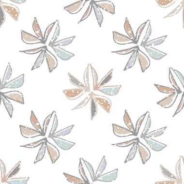 Soyut yabani çayır, kusursuz vektör desenli bir arka plan bırakır. Pastel çizgili arkaplan desenli yaprak ve ofset renk El modern botanik çizimi. Yazdırmanın her yerinde geometrik