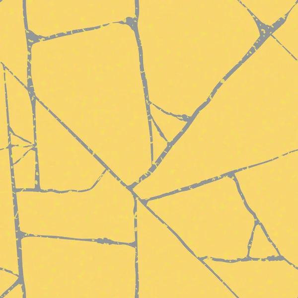 Oro kintsugi grieta vector sin costura patrón de fondo. Líneas unidas irregulares doradas sobre fondo negro. Arte japonés inspirado mármol roto efecto piedra de lujo. Elaborado a mano elegante en toda la impresión. — Vector de stock