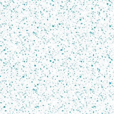 Mavi tonlarda vektör terrazzo desenli arka plan. Beyaz arkaplanda yoğun taneli parçacıklar var. Mineral ya da buz kristallerinin soyut yanardöner dokusu. Yazı ve kış boyunca her yerde tekrar et.