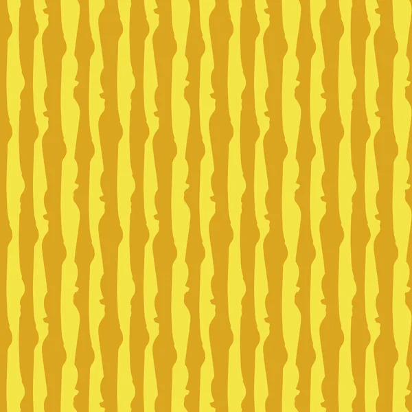 Vector painterly striped seamless pattern background. Vertical parallel offset stripes yellow orange backdrop. Linear geometric repeat creates a subtle chevron effect. For tropical, summer concept — Stock Vector