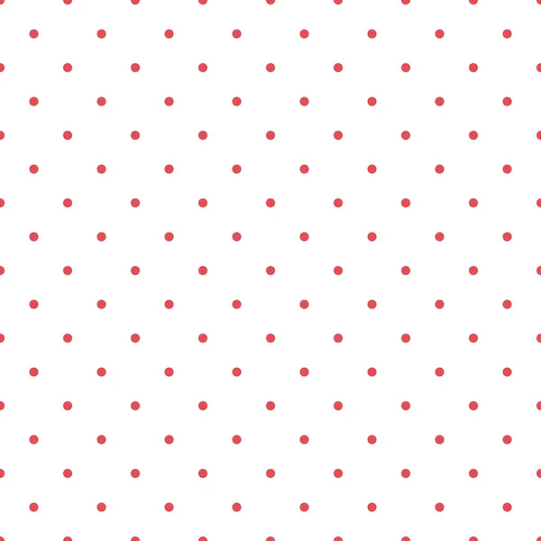 Ditsy Vector Polka Dot nahtloser Musterhintergrund. Kleine Kreise leuchtend rot-weißen Hintergrund. Regelmäßige geometrische Wiederholung Konfetti Design. Überall Print für Sommer- oder Geburtstagsfeier — Stockvektor