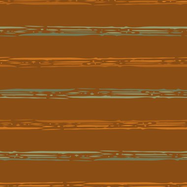 Doğrusal geometrik çizgili, dikişsiz vektör desenli arka plan. Kaba, boyalı fırça darbeleri, çizgili arka plan. Alternatif yeşil ve terracotta boyalı paralel yatay çizgiler. Paketleme için doku