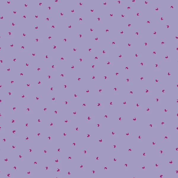 Ditsy amor corazón vector patrón de fondo sin costuras en estilo boho. Púrpura flor monocroma corazones denso telón de fondo. Arte popular simple corazones florales dispersos repetición. Para la decoración de la casa de campo, baby shower — Archivo Imágenes Vectoriales