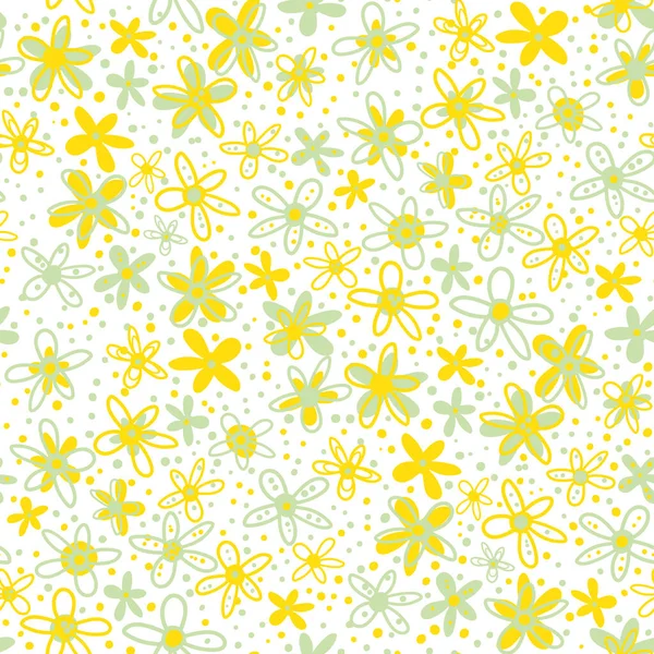 Retro ditsy karalanmış karalama çiçek vektörü pürüzsüz desen arkaplanı. Yoğun Millefleur tarzı el, siyah arka planda çiçekler çizdi. Sarı, mavi, beyaz, klasik, yoğun tasarım. Her yerde..