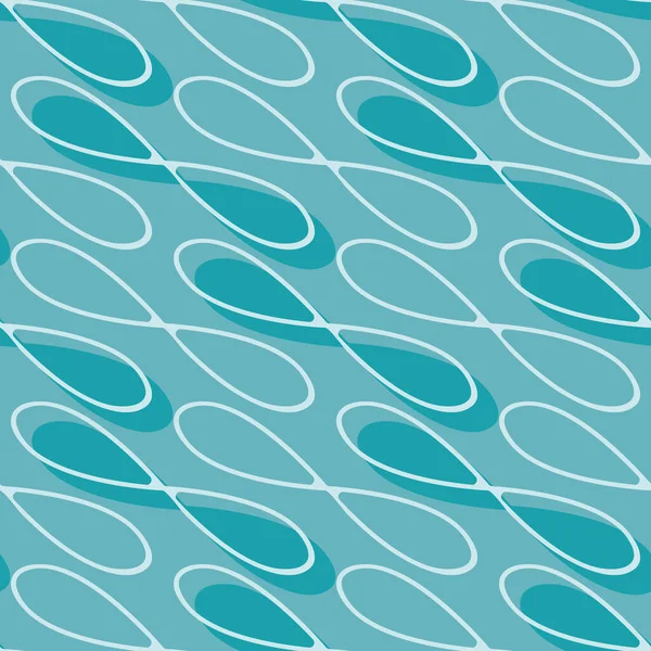 Άπειρο σύμβολο σημάδι διάνυσμα αδιάλειπτη μοτίβο φόντο. Μπλε φόντο με διαγώνιους γραμμένους βρόχους και σιλουέτες. Φιγούρα οκτώ σχημάτων υφαίνουν στυλ. Παντού εκτύπωση για την έννοια του νερού. — Διανυσματικό Αρχείο