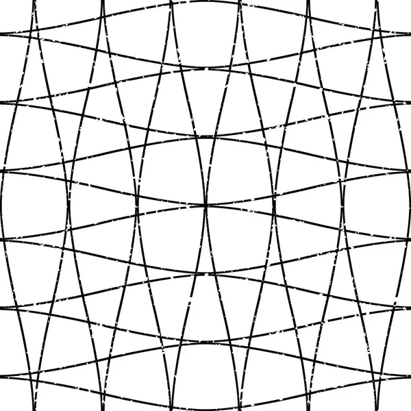 Narrow ogee grid abstract vector seamless pattern background. Elegant geometric backdrop monochrome black white graph paper style backdrop. Symmetrical mesh net repeat for packaging wellness — Stock Vector