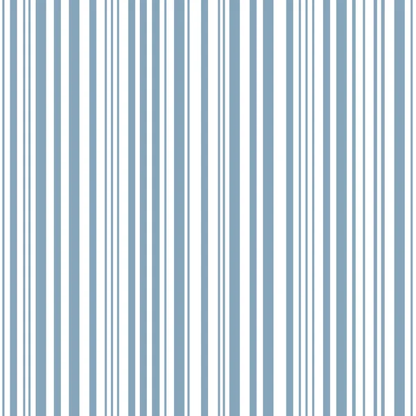 Delft blue barcode stripes. Seamless vector pattern background. Irregular linear geometric backdrop. Parallel vertical lines. Sophisticated repeat design for hospitalilty, packaging. All over print — Stock Vector