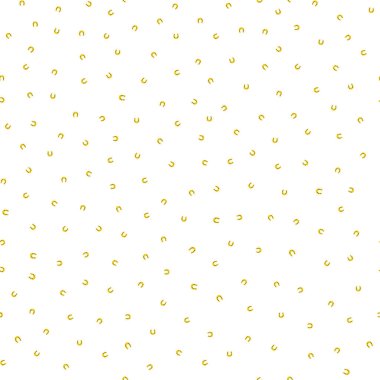 Ditzy Gold at nalı kusursuz vektör desenli arka plan. Beyaz arka plana atılmış küçük İrlanda şans tılsımları. Ağ ve ambalaj için Aziz Patrick Günü tasarımı.