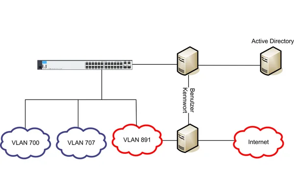 Network WLAN VLAN Diagram Illustration