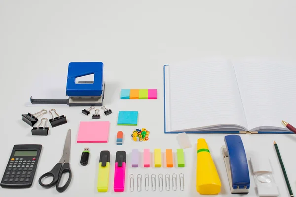 Office Supplies in Flat Lay Still — Stock Photo, Image