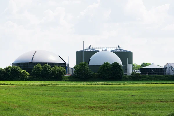 Biogáz üzem biogáz-energiatermelés — Stock Fotó