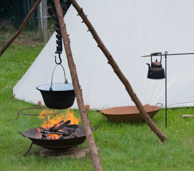 Ortaçağ bir ortaçağ Pazar pişirme