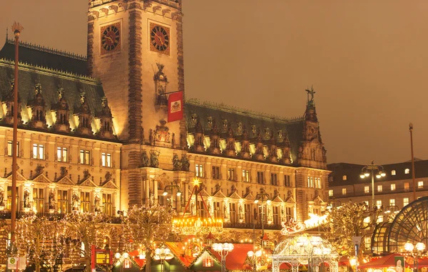 Mercado de Natal de Inverno em Hamburgo — Fotografia de Stock