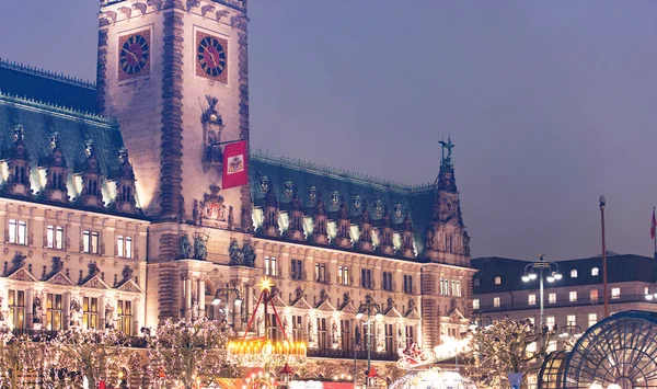 Mercado de Natal de Inverno em Hamburgo — Fotografia de Stock