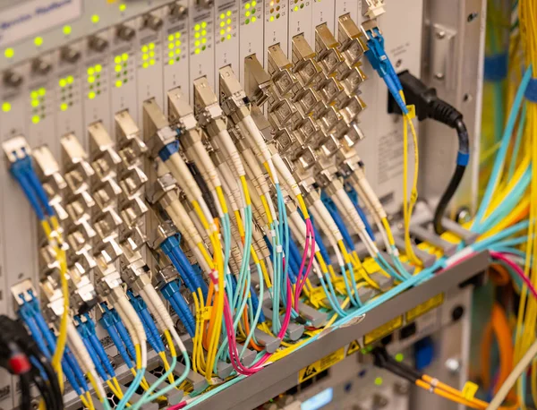 Network switch and network cable fiber optic fiber in a data center