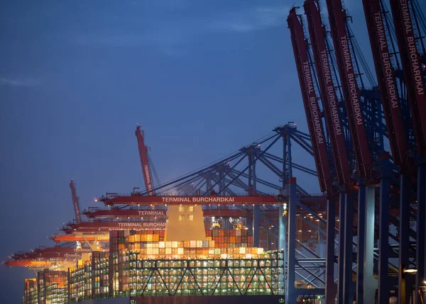 Hamburg Deutschland November 2020 Containerterminal Eurogate Burchardkai Hamburg Und Entladen — Stockfoto