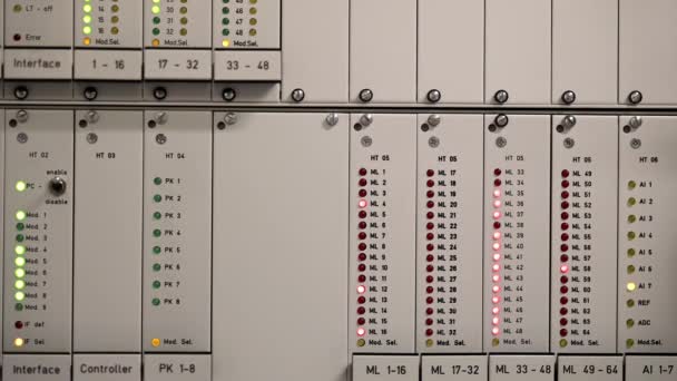 Nätverksbrytare Fiber Channel Interface Med Led Lampor För Att Styra — Stockvideo