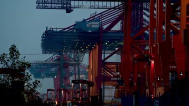 Hamburg 'daki Eurogate Burchardkai Terminali, yükleme ve boşaltma