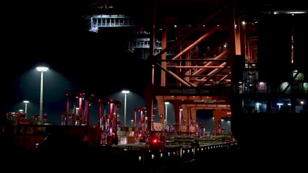 Container Terminal Eurogate Burchardkai Hamburg Lastning Losning – Stock-video