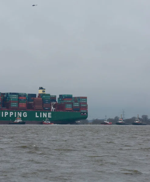 Kontejnerová Loď Cscl Indický Oceán Čína Shipping Line Narazila Mělčinu — Stock fotografie
