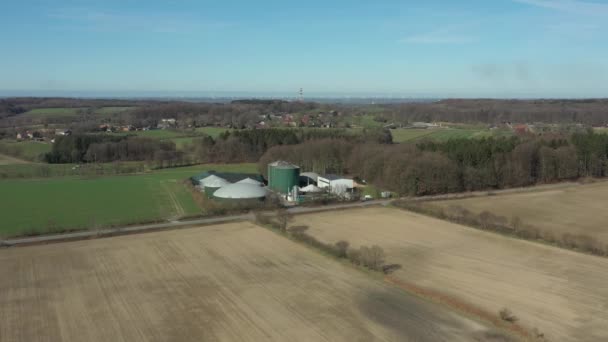 Biogas Plant Air Perspective Taken Drone — Stock Video